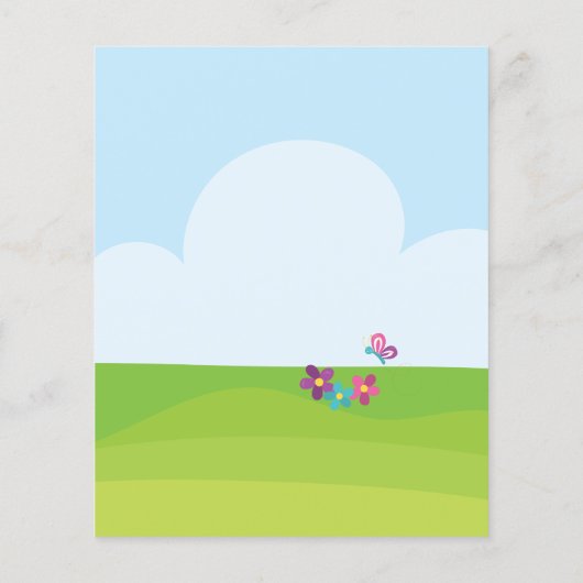 Budget Cute Easter Bunny Egg Hunt Party Uitnodigin (Achterkant)