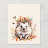 Budget Cute Egeltje Herfst Baby Shower Bedankt (Achterkant)
