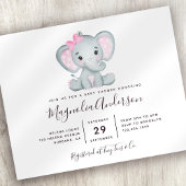Budget Cute Elephant Baby shower Uitnodiging