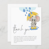 BUDGET Cute Elephant Rain Baby shower Dank u (Voorkant / Achterkant)