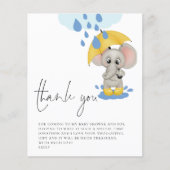 BUDGET Cute Elephant Rain Baby shower Dank u (Voorkant)