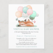 Budget Cute Fox Aslaap Blauwgroen Virtueel Baby sh (Voorkant)