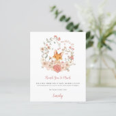 Budget Cute Fox Coral Baby shower Dank u (Staand voorkant)