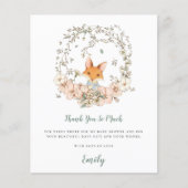 Budget Cute Fox Sage Baby shower Dank u (Voorkant)