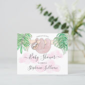 Budget Cute Girl Baby shower Invitation (Staand voorkant)
