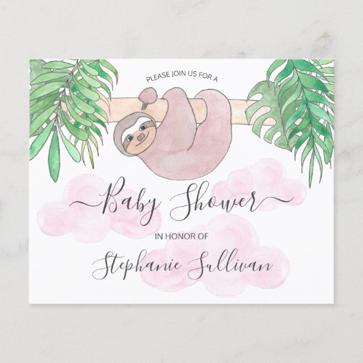 Budget Cute Girl Baby shower Invitation (Voorkant)