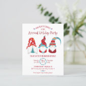 Budget Cute Gnomes Kerstfeestdag Uitnodiging (Staand voorkant)