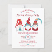 Budget Cute Gnomes Kerstfeestdag Uitnodiging (Voorkant)