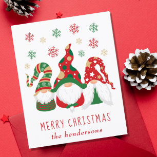 Budget Cute Gnomes Merry Kerstfeestay Card