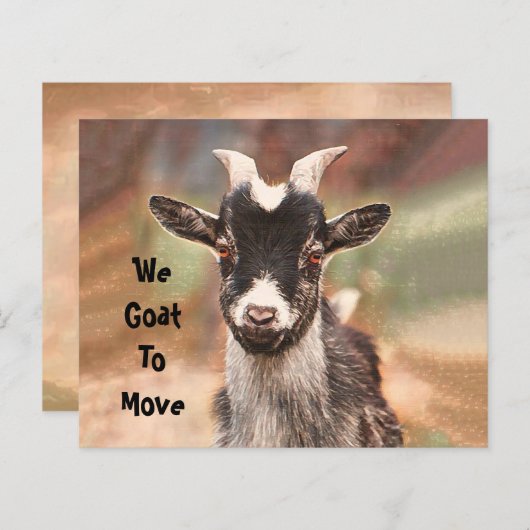 Budget Cute Goat Bewegend Nieuw Adres (Voorkant / Achterkant)