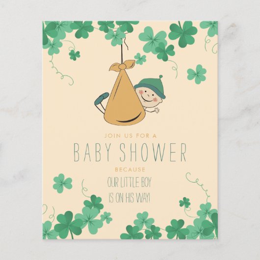 Budget Cute Irish Thmed Shamrock Baby shower (Voorkant)