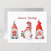 Budget Cute Kerstmis Gnomes Holiday Card (Voorkant / Achterkant)