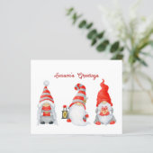 Budget Cute Kerstmis Gnomes Holiday Card (Staand voorkant)
