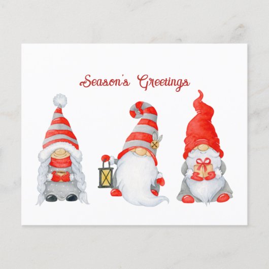 Budget Cute Kerstmis Gnomes Holiday Card (Voorkant)
