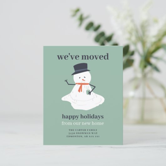 Budget Cute Kerstverrijking Aankondiging Snowman (Staand voorkant)