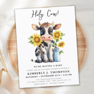 Budget Cute Koe Sunflower Boerderij Baby shower Ui