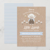 Budget Cute Lamb Baby Boy Shower Uitnodiging (Voorkant / Achterkant)
