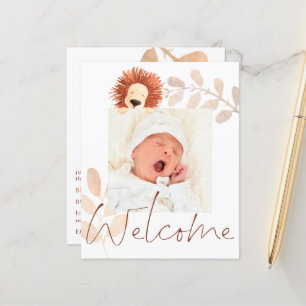 Budget Cute Lion Baby Foto geboorteaankondiging