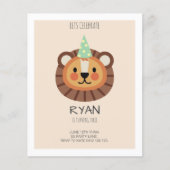 BUDGET Cute Lion Minimalist Uitnodiging (Voorkant)