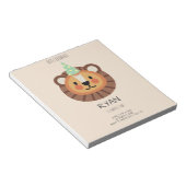 BUDGET Cute Lion Minimalist Uitnodiging Notitieblok (Schuin)
