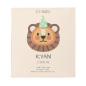 BUDGET Cute Lion Minimalist Uitnodiging Notitieblok (Voorkant)