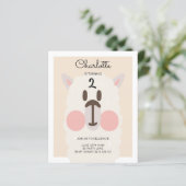 BUDGET Cute Llama Modern Birthday Invitation (Staand voorkant)