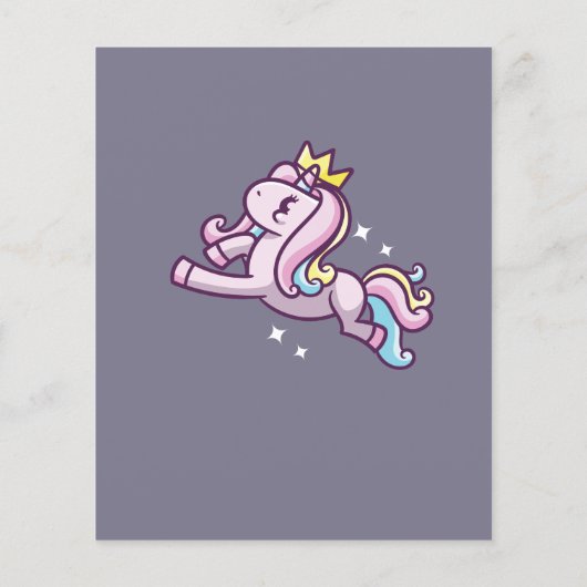 BUDGET Cute Magical Unicorn Uitnodiging (Achterkant)