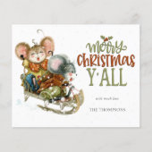 Budget Cute Mice Sleighing Merry kerstnaam (Voorkant)