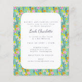 Budget Cute Mint Green Pink Floral Bat Mitzvah (Voorkant)
