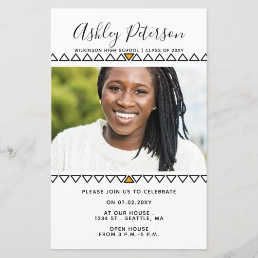 Budget Cute Moderne Photo Afstuderen Invitation (Voorkant)