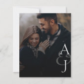 Budget Cute Monogram Tekst Overlay 2 Fotohuwelijk (Achterkant)