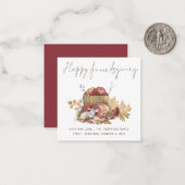 Budget Cute Mouse Happy Friendsgiving Kaart Notitiekaartje (Voorkant / Achterkant in situ)