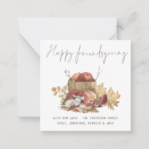 Budget Cute Mouse Happy Friendsgiving Kaart Notitiekaartje