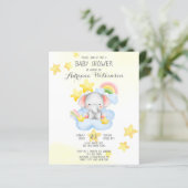 Budget Cute-olifant op het baby shower van het wol (Staand voorkant)