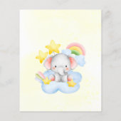 Budget Cute-olifant op het baby shower van het wol (Achterkant)