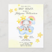 Budget Cute-olifant op het baby shower van het wol (Voorkant)