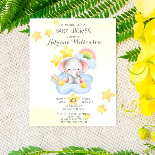 Budget Cute-olifant op het baby shower van het wol