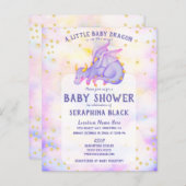 BUDGET Cute Paarse Dragon Baby shower Invision (Voorkant / Achterkant)