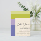 Budget Cute Paarse Groene Streep Moderne Baby Show (Staand voorkant)