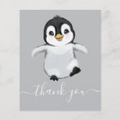 BUDGET Cute Penguin Baby shower Dank je wel (Voorkant)