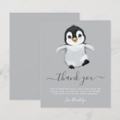 BUDGET Cute Penguin Baby shower Dank je wel (Voorkant / Achterkant)
