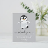 BUDGET Cute Penguin Baby shower Dank je wel (Staand voorkant)