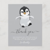 BUDGET Cute Penguin Baby shower Dank je wel (Voorkant)