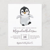 Budget Cute Penguin Baby shower Uitnodiging (Voorkant)