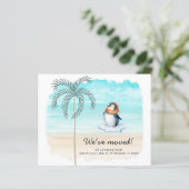 Budget Cute Penguin Florida Beach New Address Kaar (Staand voorkant)