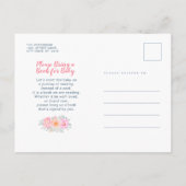 Budget Cute Peonies Rozen Pink Florence Baby showe Uitnodiging Briefkaart (Achterkant)