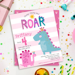 Budget Cute Pink Dinosaur Girl Birthday