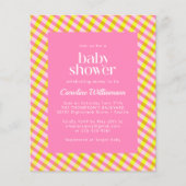 Budget Cute Pink Yellow Pset Pattern Baby shower (Voorkant)
