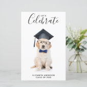 Budget Cute Puppy Afstuderen Uitnodiging tot Afstu (Staand voorkant)