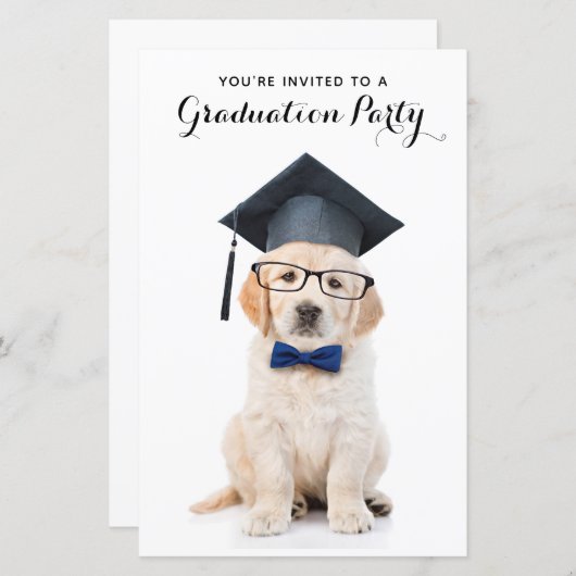 Budget Cute Puppy Dog Afstuderen Afstuderen (Voorkant / Achterkant)